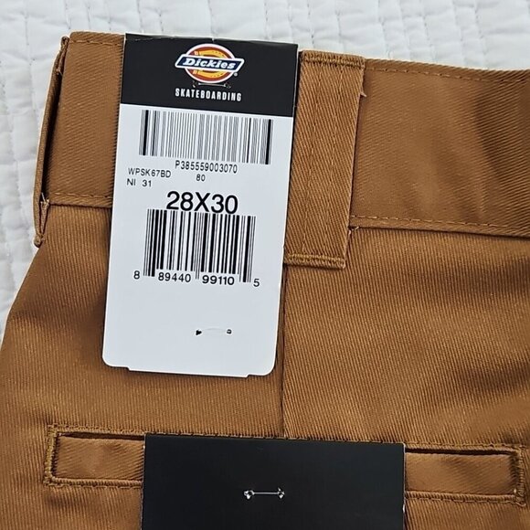 Dickies Skateboarding Flex Regular Fit Pants 28x30 Sepia Brown Creased NEW NWT - Picture 7 of 13